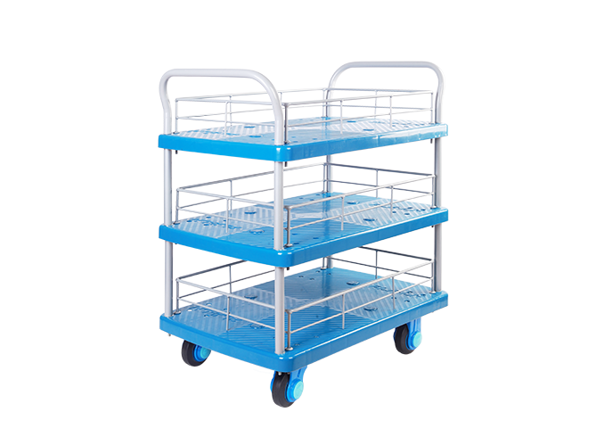 Triple-Layer Plastic Hand Trolley-PLA150-T3-HL3-D