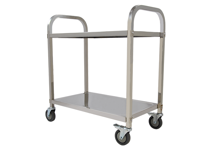 Double-Layer Stainless Steel Hand Trolley-ST120R-T2-D