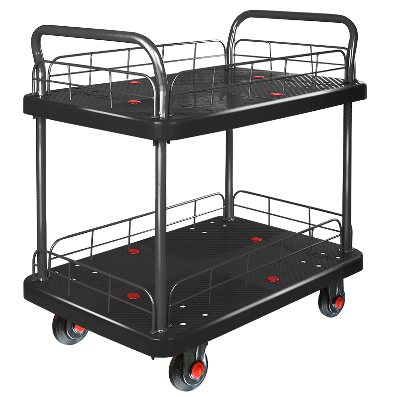 Double-Layer Plastic Hand Trolley-PLA300-T2-HL2-D