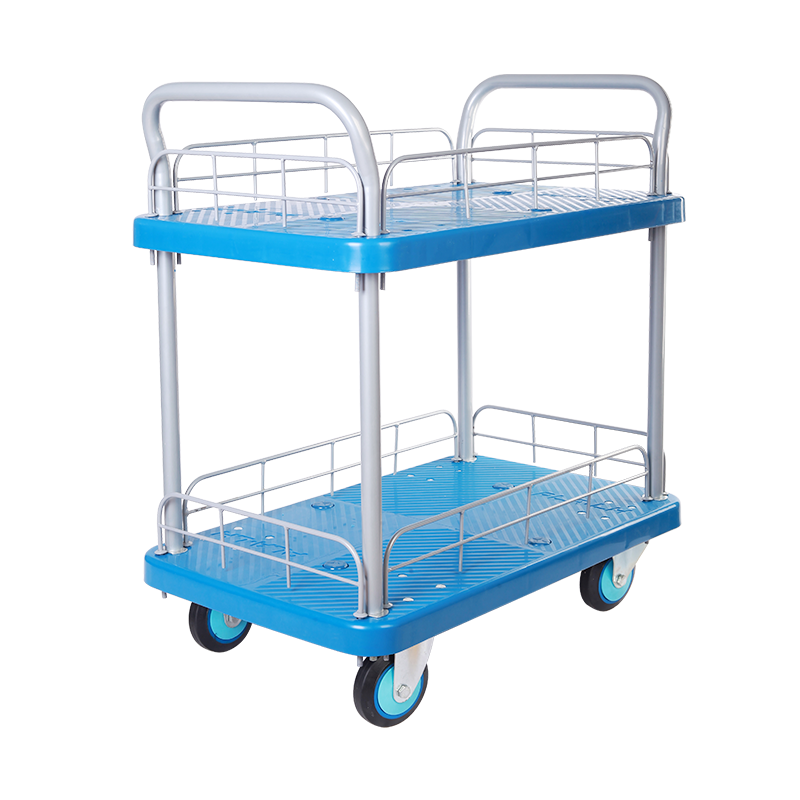 Double-Layer Plastic Hand Trolley-PLA250Y-T2-HL2-D