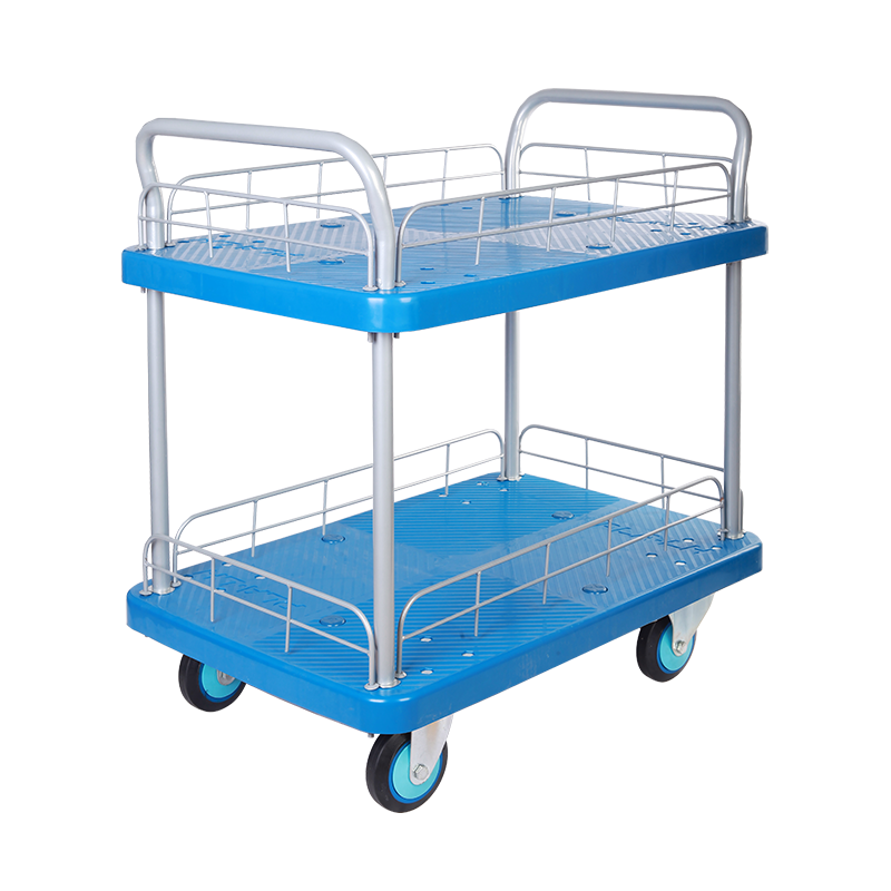 Double-Layer Plastic Hand Trolley-PLA300Y-T2-HL2-D