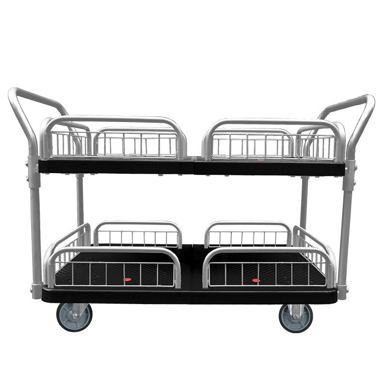 Double-Layer Plastic Hand Trolley-PLA600Y-T2-HL2-D