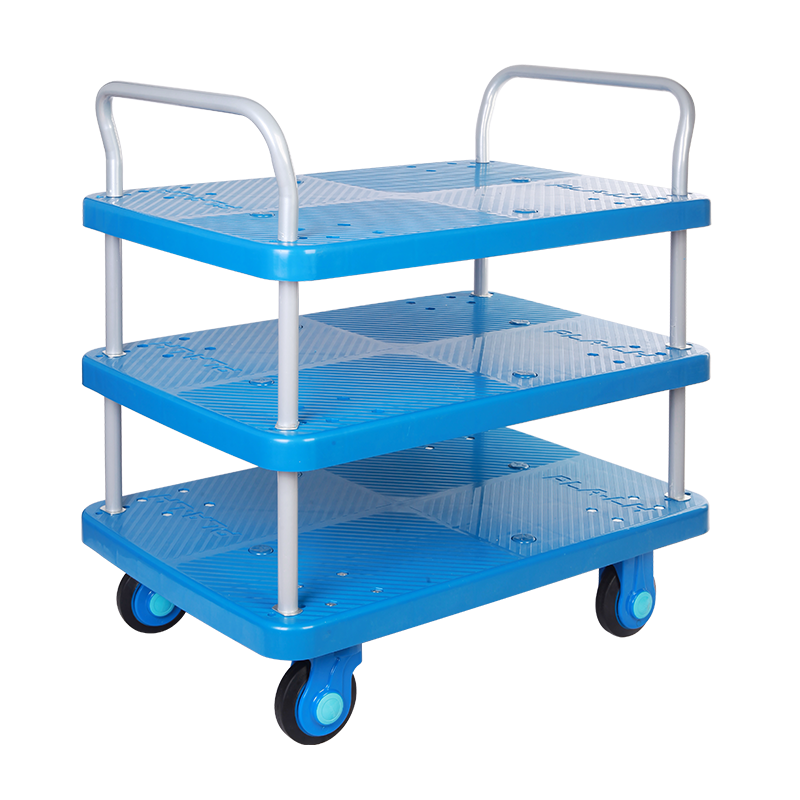 Triple-Layer Plastic Hand Trolley-PLA300-T3-D