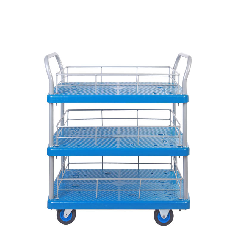 Triple-Layer Plastic Hand Trolley-PLA400Y-T3-HL3-D