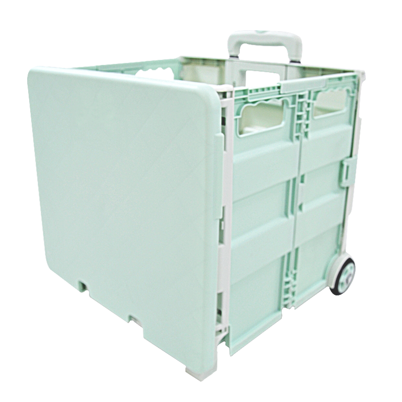 Chinee Dolly Foldable Collapsible Supermarket Grocery Rolling Plastic Trolley Folding Cart Kids Portable Shopping Carts FST25A-FST25A