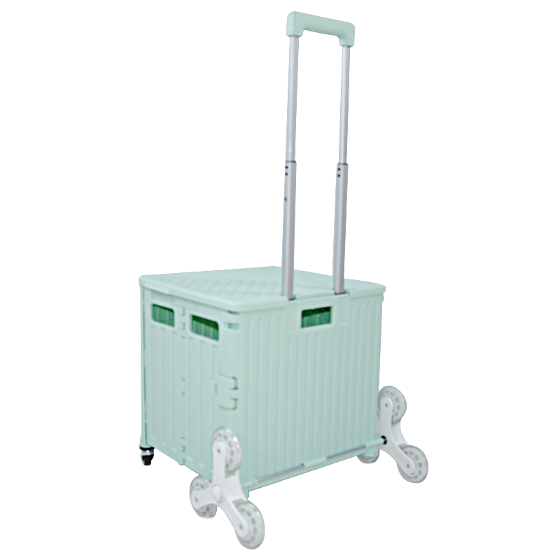 35kgs Loading Foldable Plastic Shopping Trolley Shopping Cart with Stair Climbing Wheels FST35-6S-FST35-6S